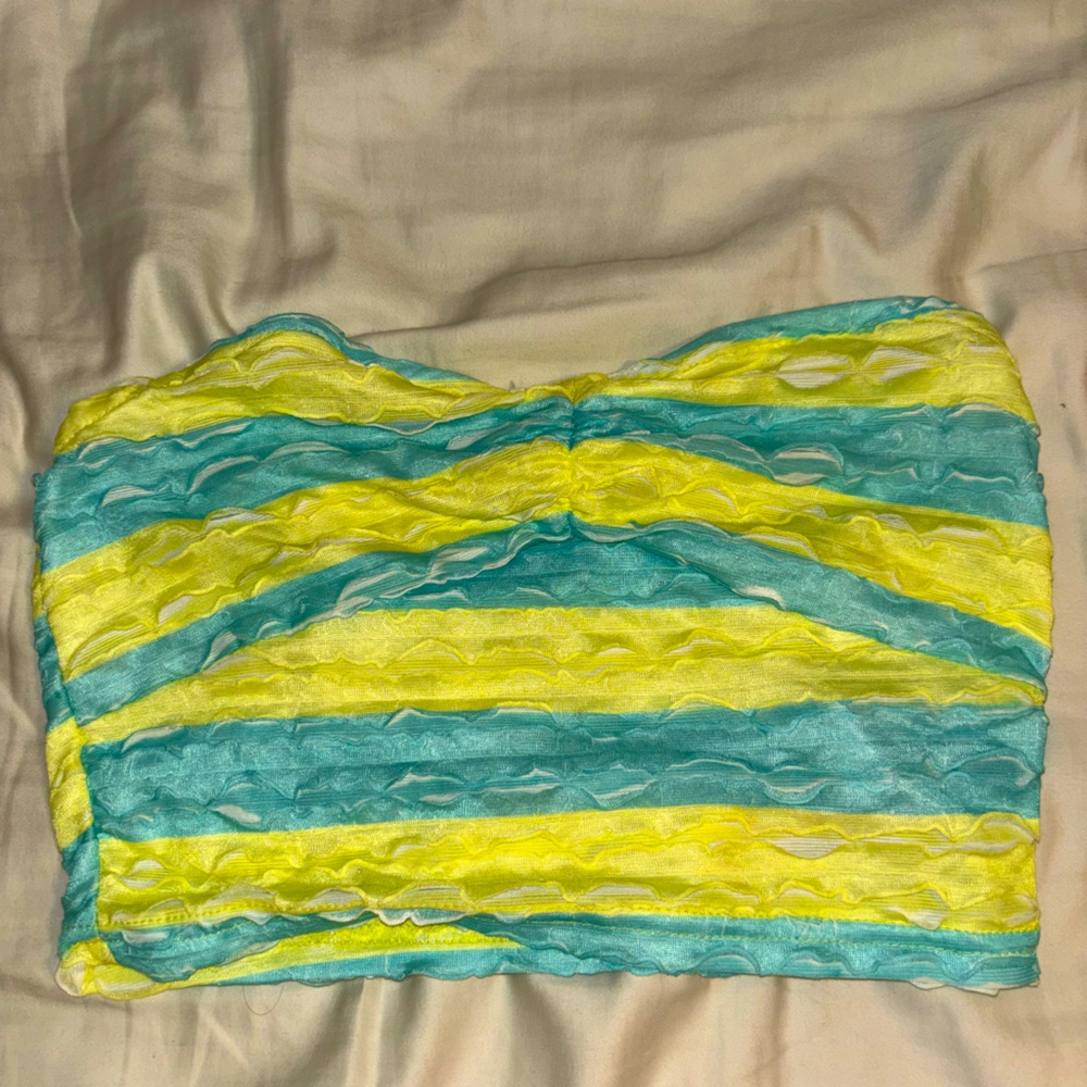 Blue and Yellow Tube Top